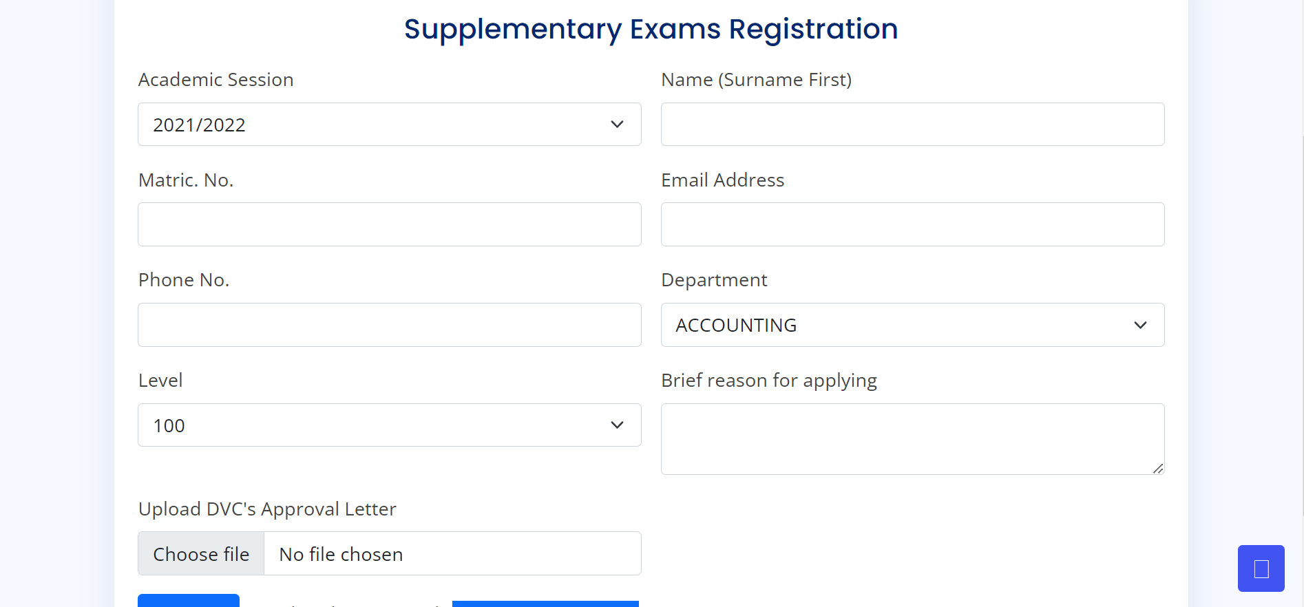 unical supplementary exams portal new